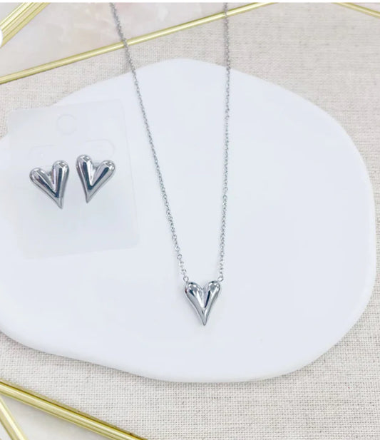 Silver Fashion Heart set