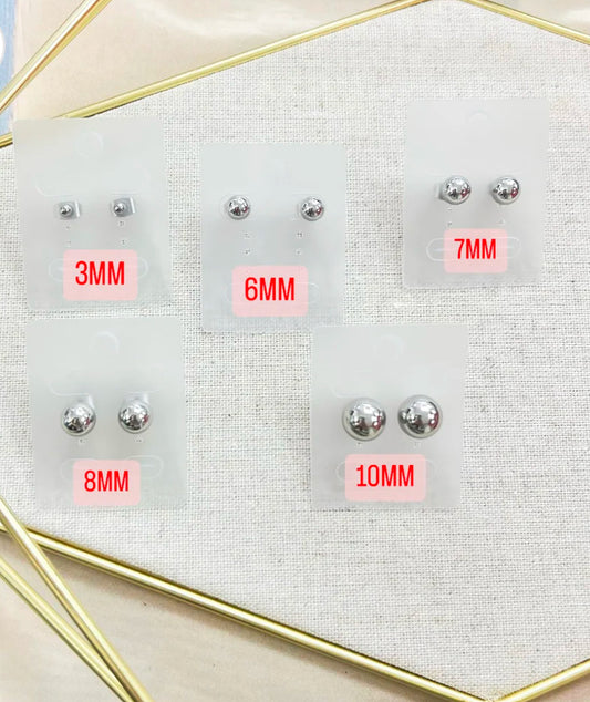 Ball Earrings Silver